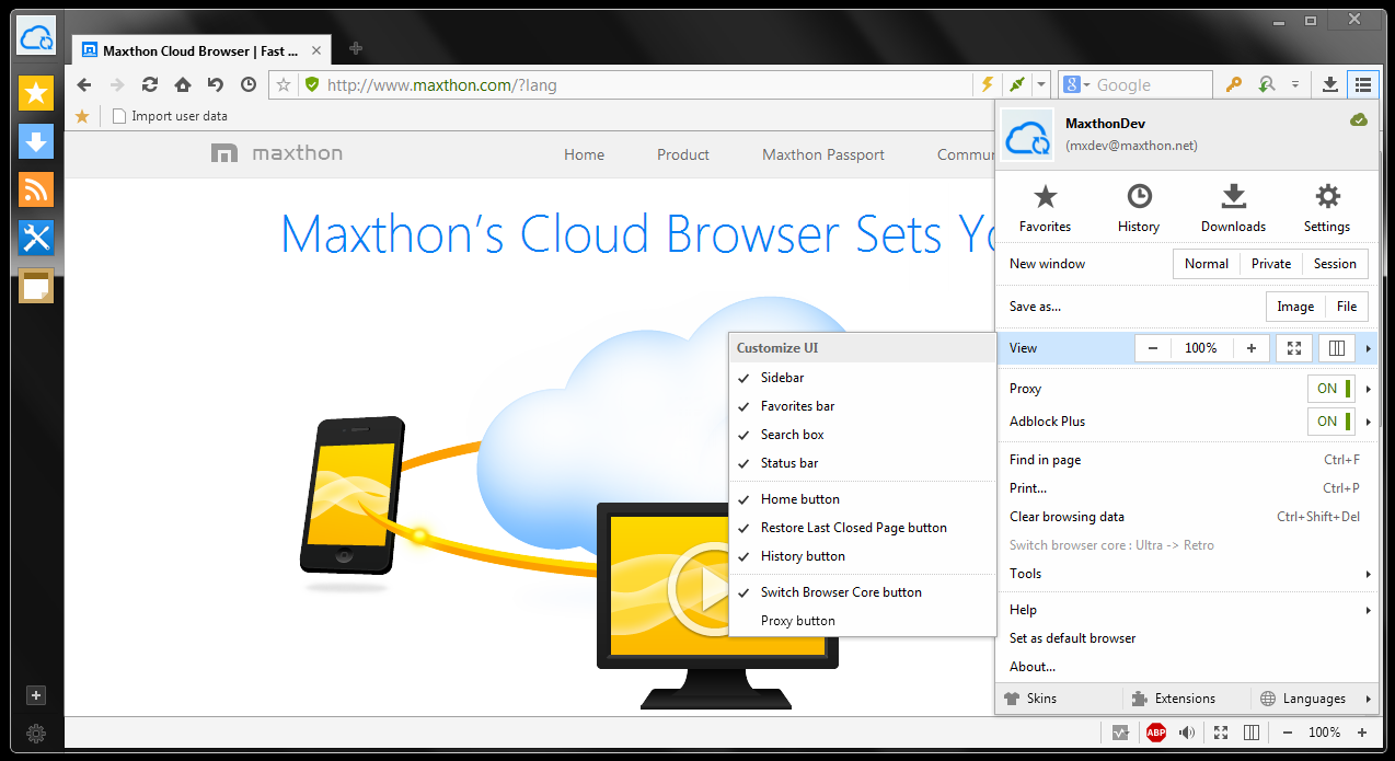Maxthonâ€™s Cloud Browser Sets You Free